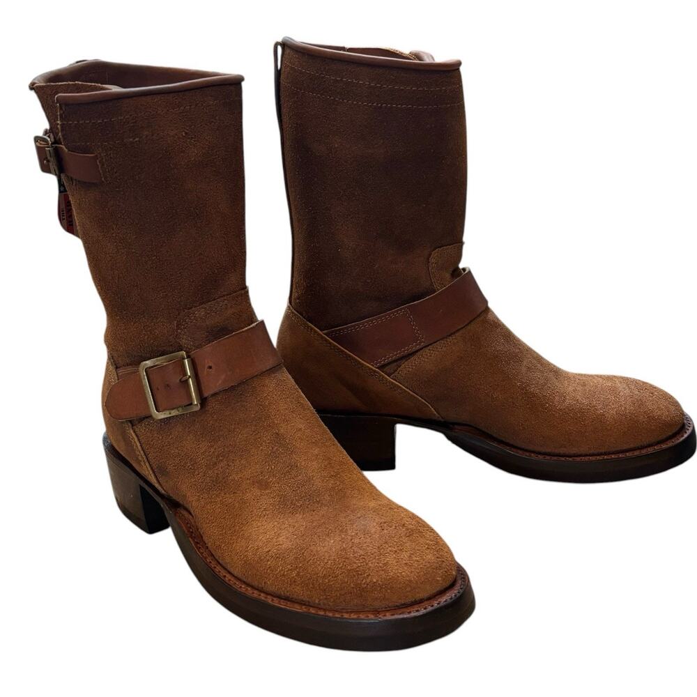 RRL Double RL Miller Engineer Boots Men's 7D Brown Roughout Suede Ralph Lauren